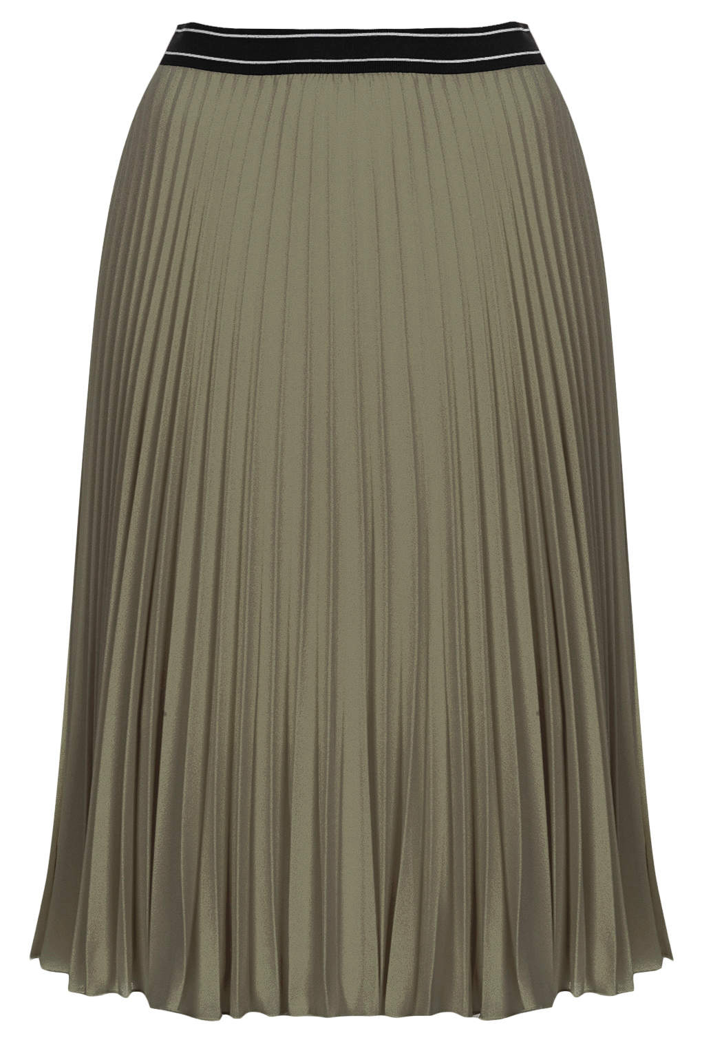 Lyst Sport Waistband Pleat Midi Skirt in Natural