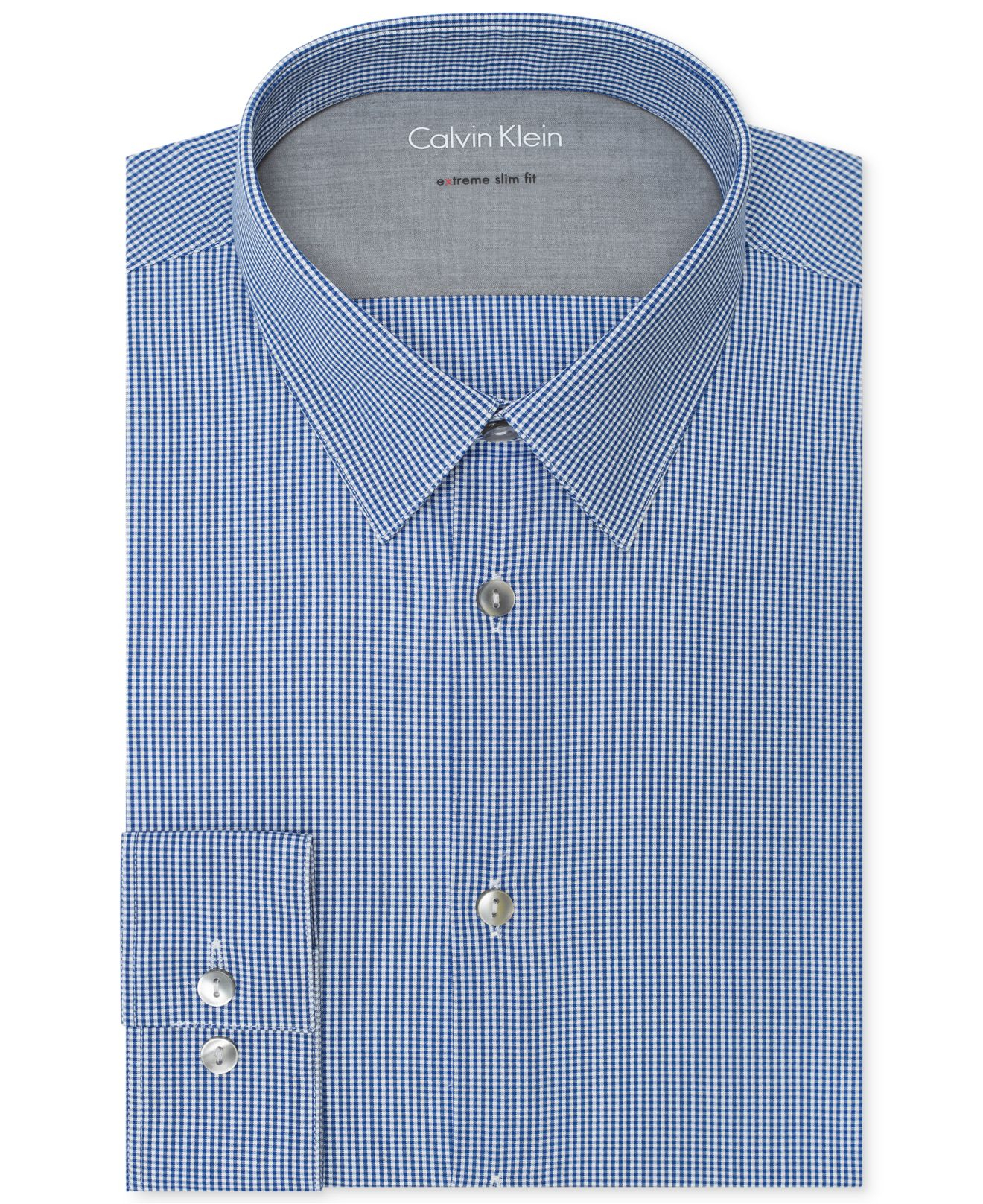 Calvin Klein X ExtraSlimFit Gingham Dress Shirt in Blue for Men (Pacific) Lyst