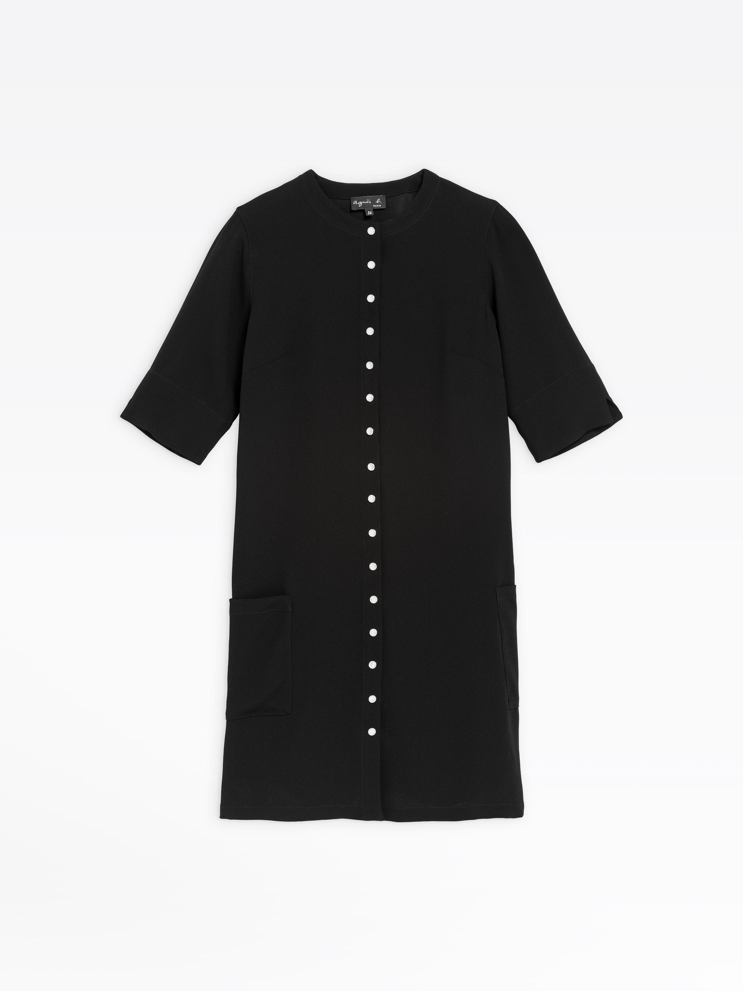 agnÃ¨s b. Black Crepe Snap Dress - Lyst