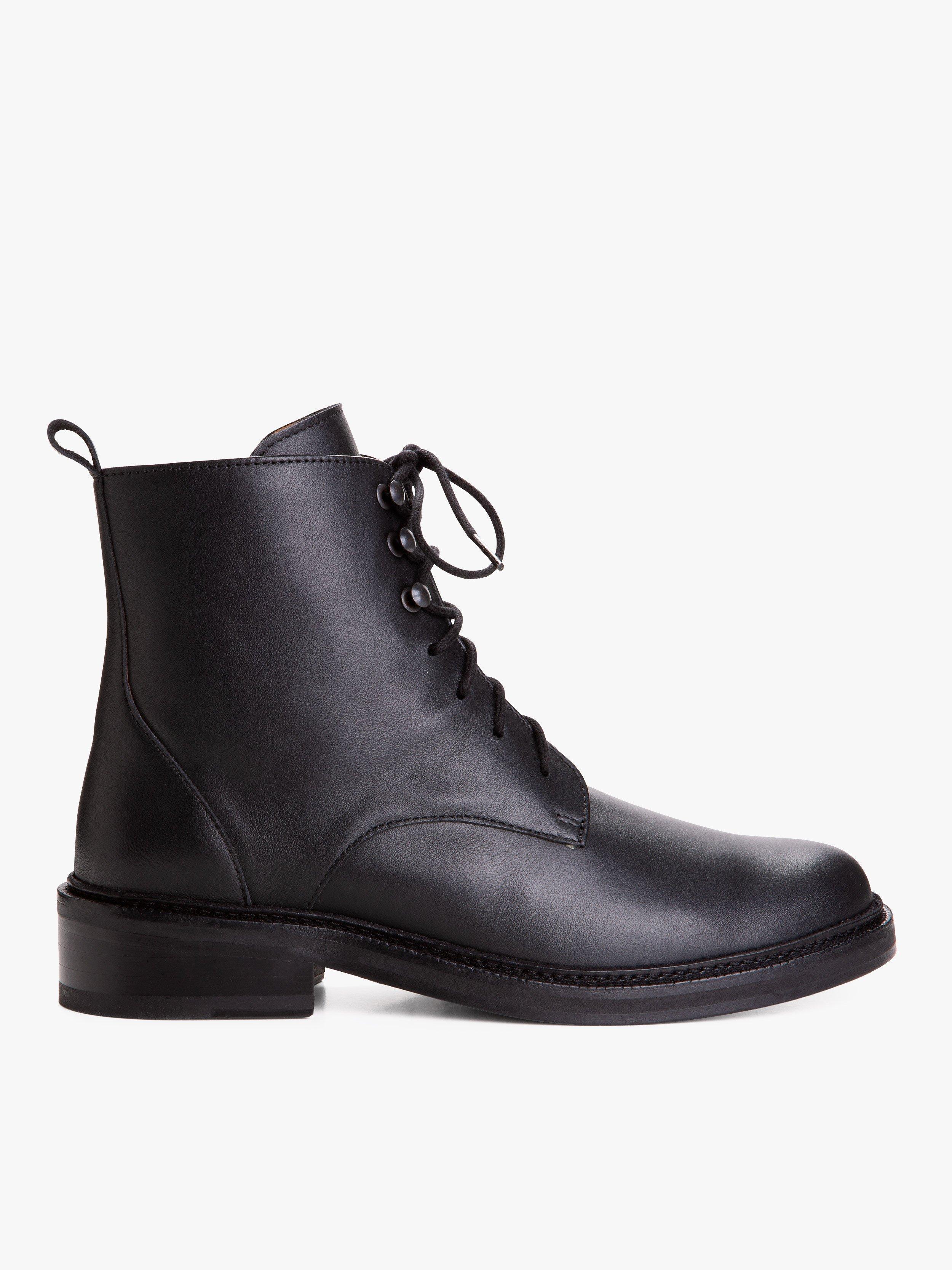 agnès b. Black Leather Zoe Ankle Boots | Lyst