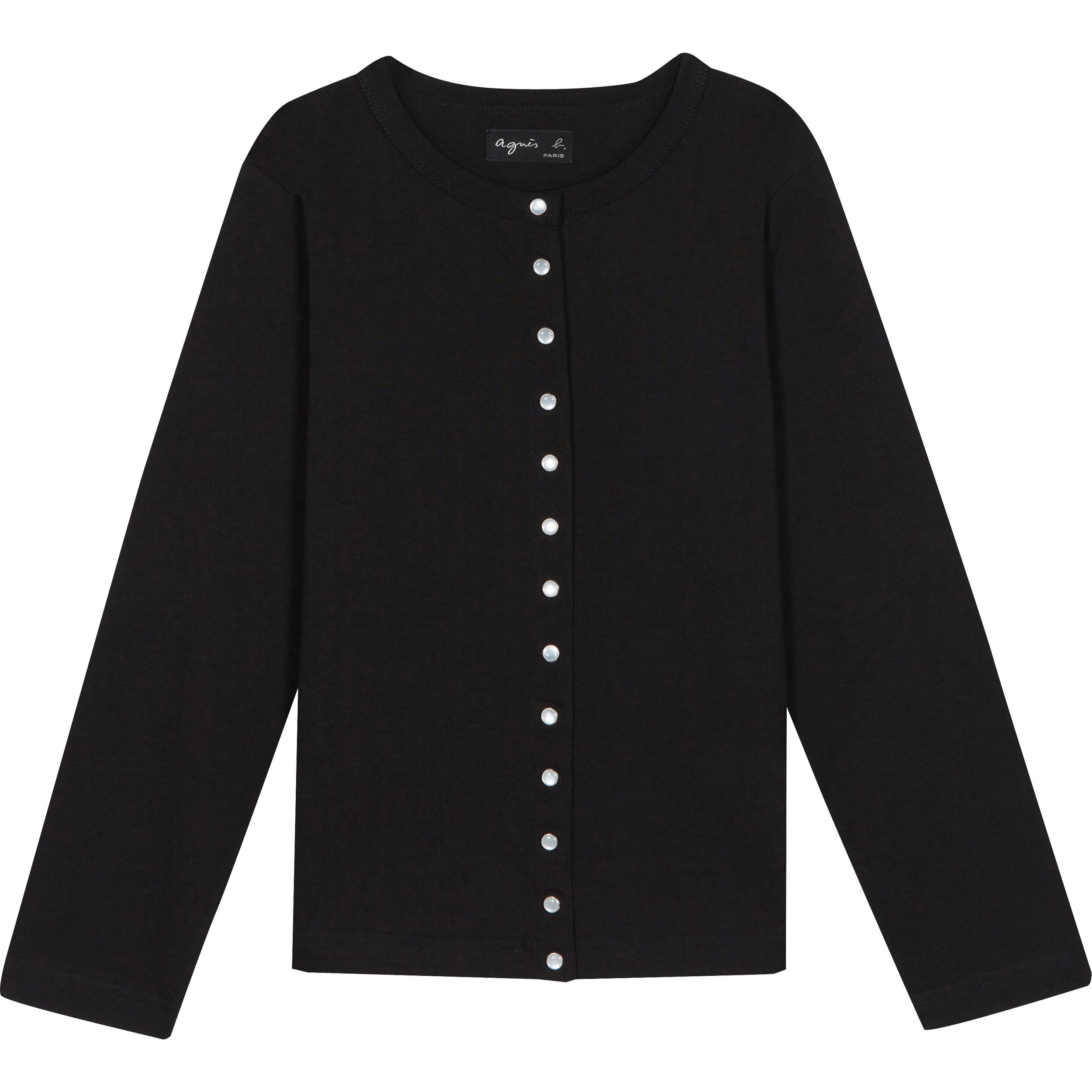  agn s  b  Cotton Black 3 4 sleeve 12 Ans Snap Cardigan  Lyst