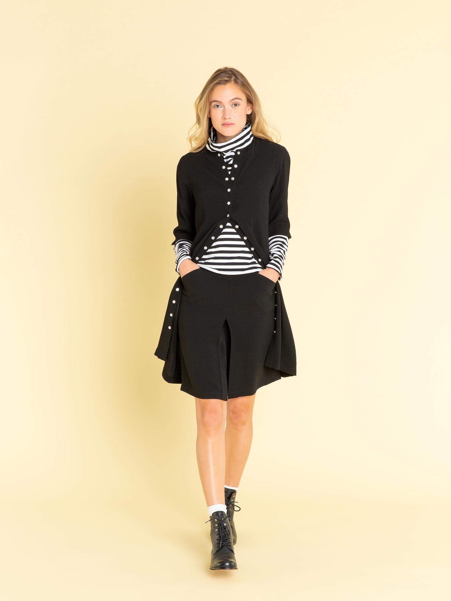 agnÃ¨s b. Black Crepe Snap Dress - Lyst