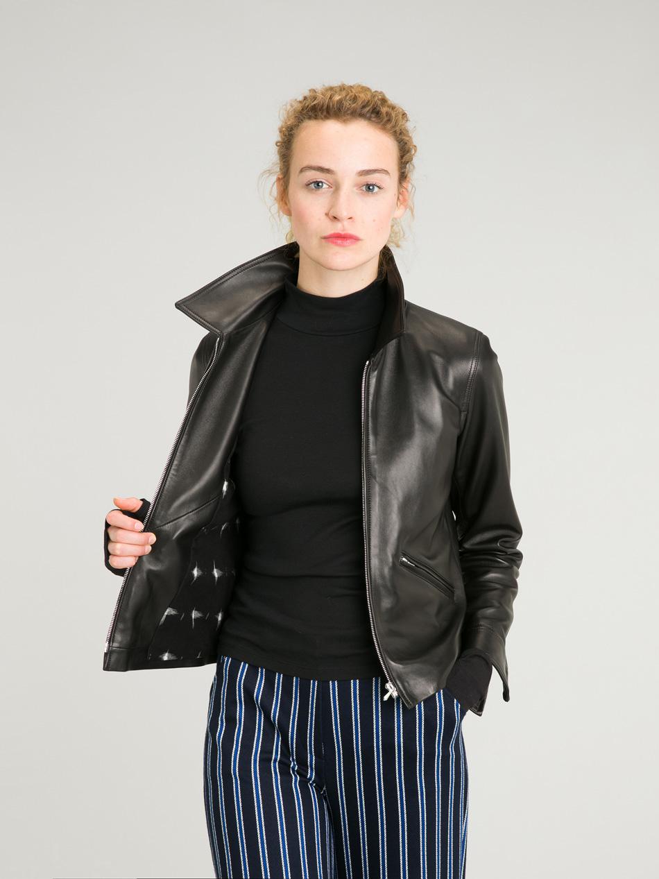 agnes b leather jacket