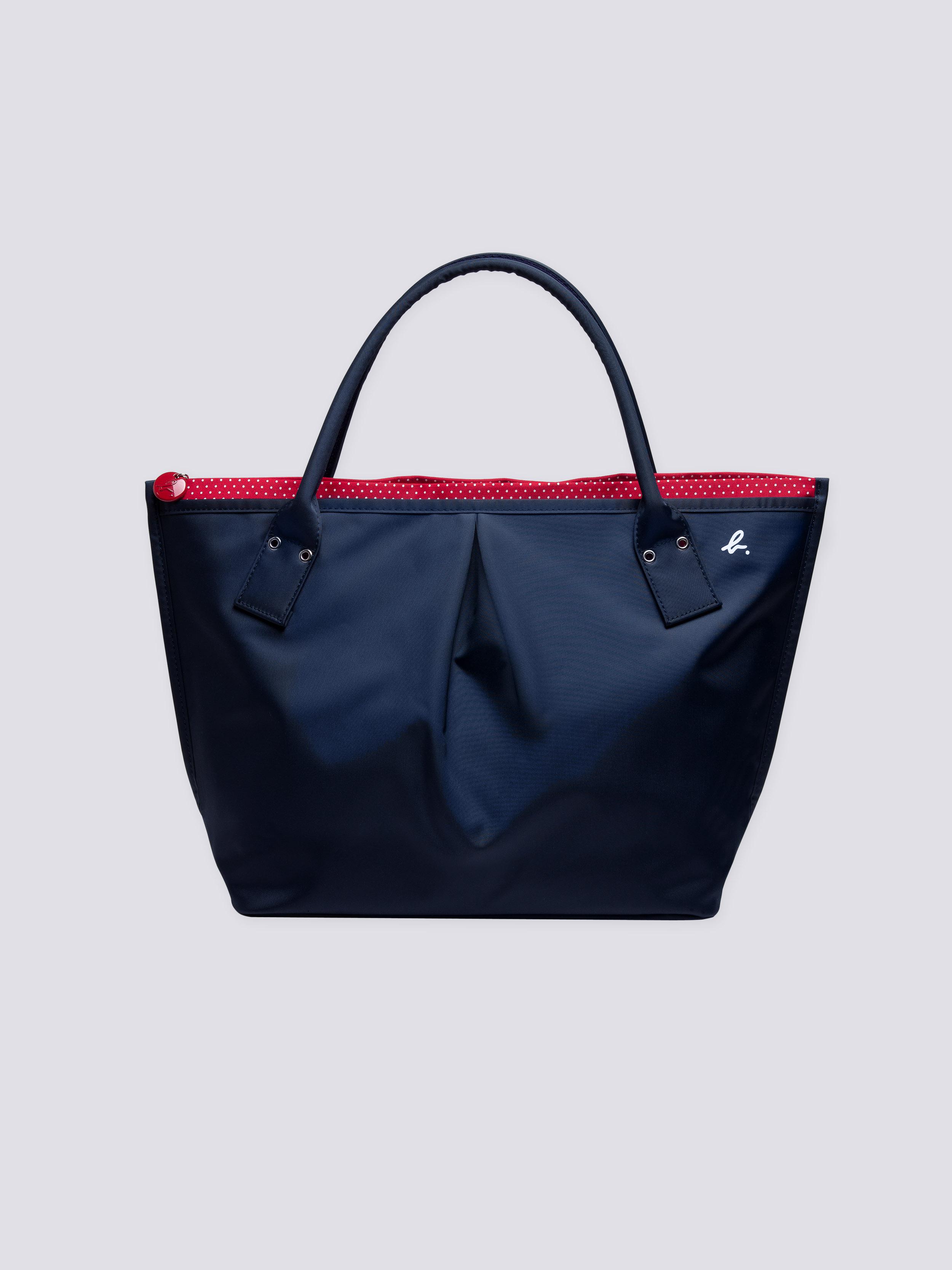 Agnes B Blue Large Canvas Bag With Polka Dots Lining In Lyst Agnès B