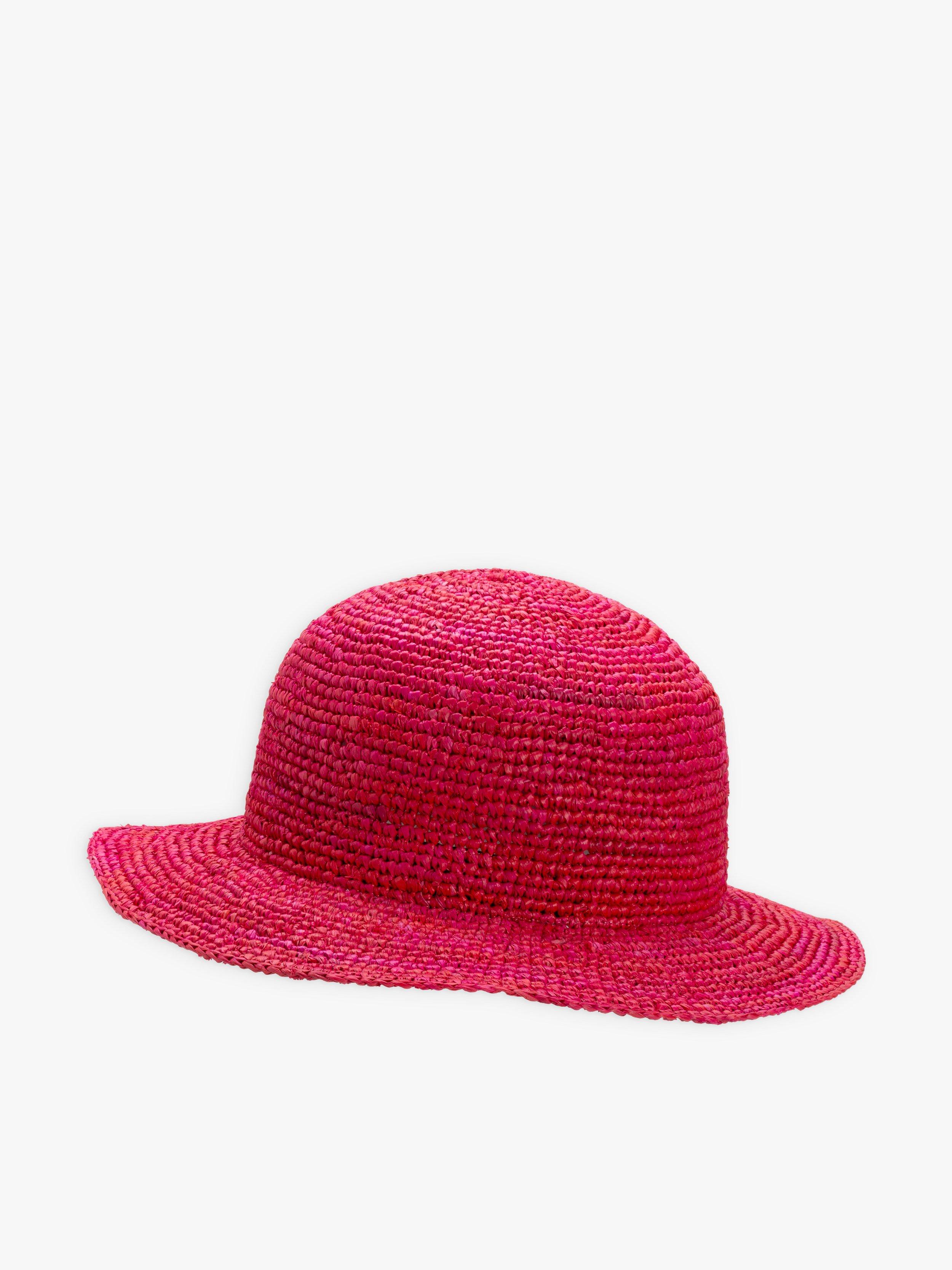 Raspberry Pink Raffia Juliette Hat 