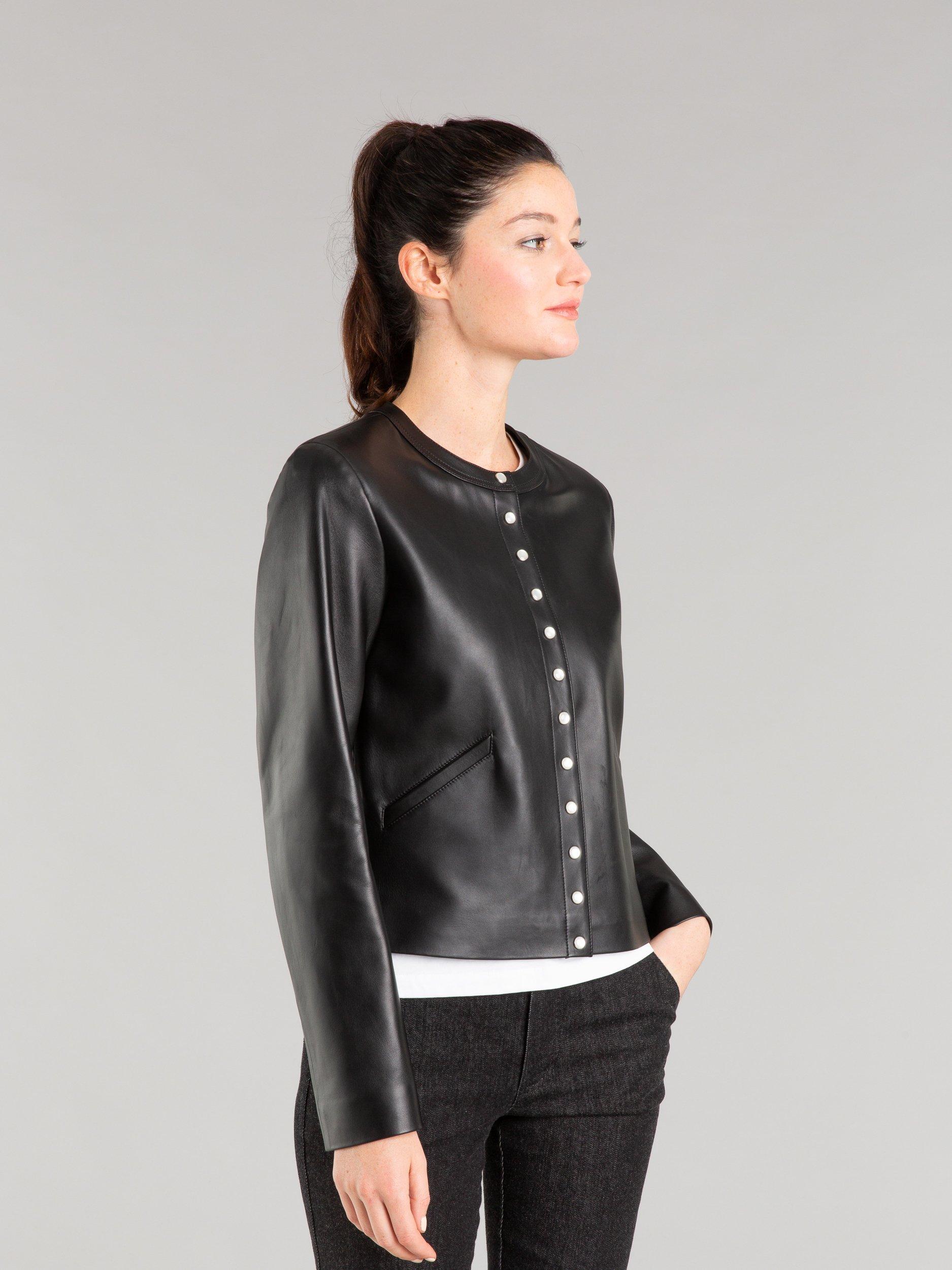 cardigan leather jacket
