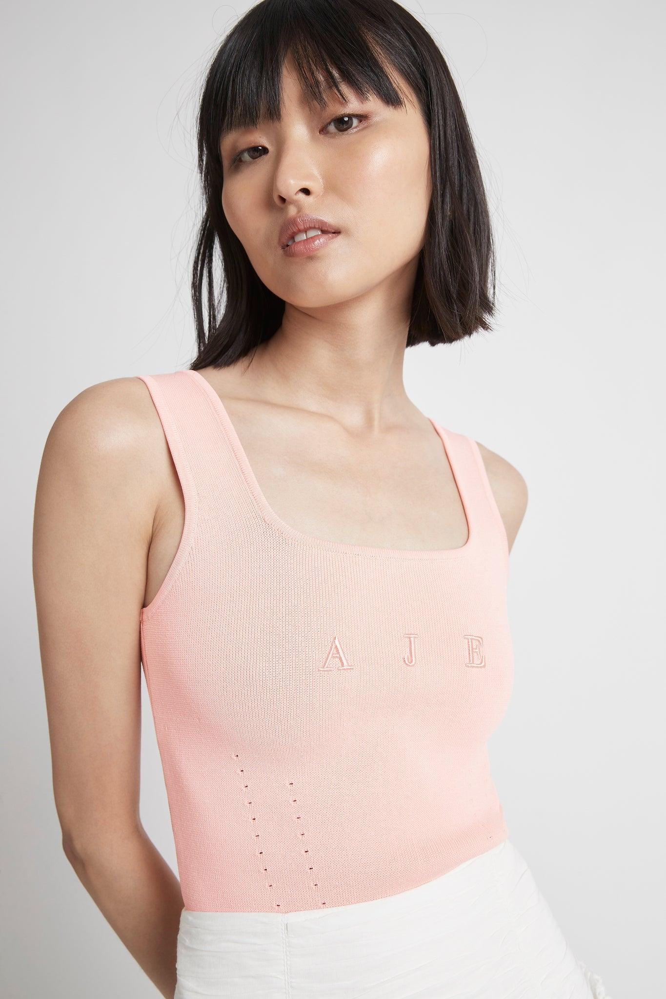 Aje. Patencio Knit Cami Top in Pink | Lyst