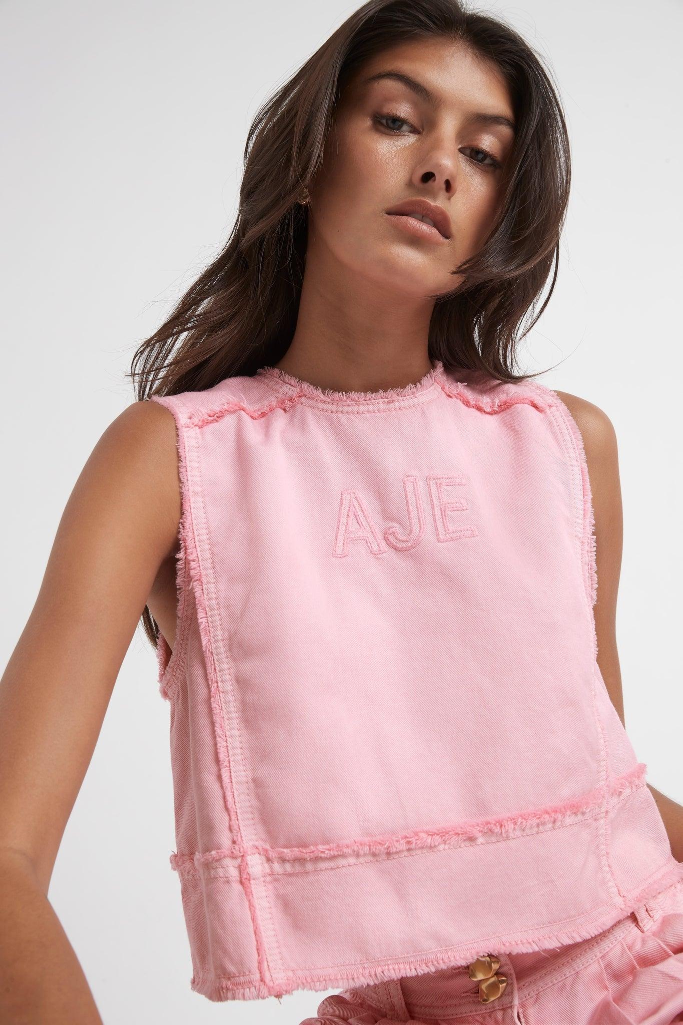 Aje. Cotton Triada Cropped Logo Shell 