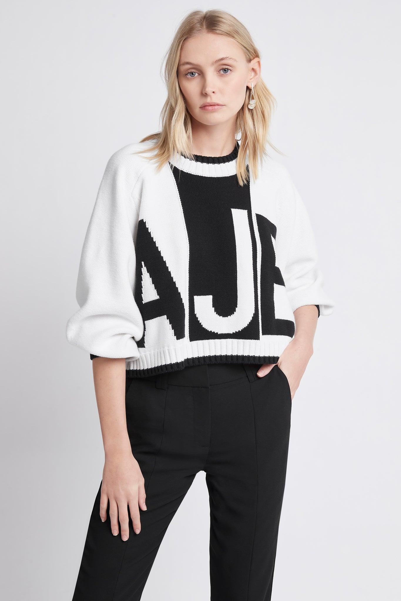 Aje. Cotton Everly Knit Jumper in Black 
