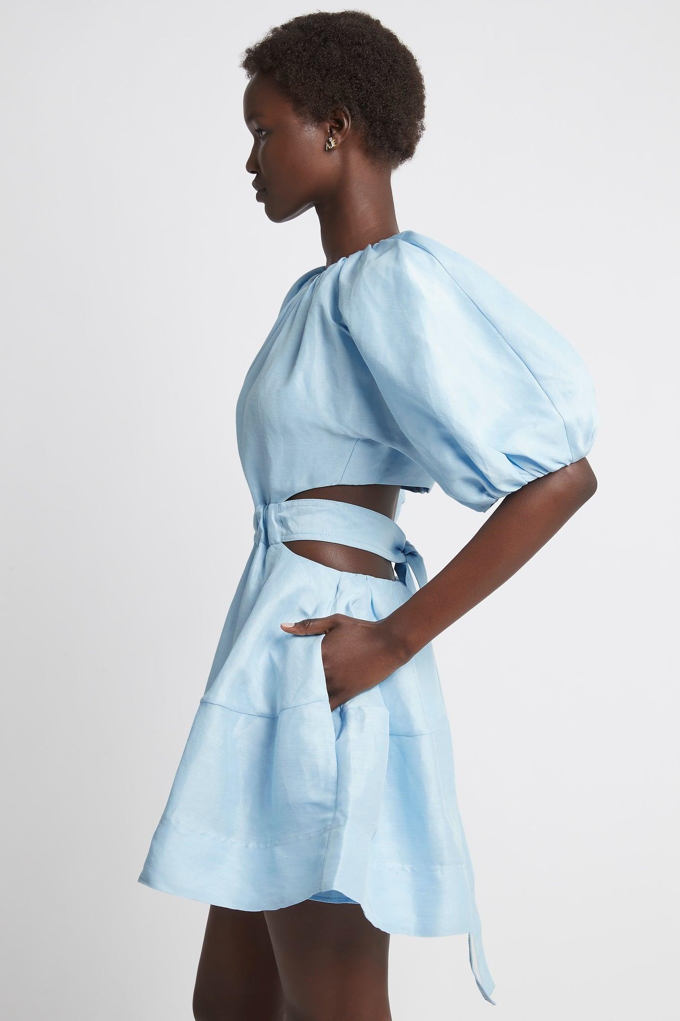 Baby blue clearance cut out dress