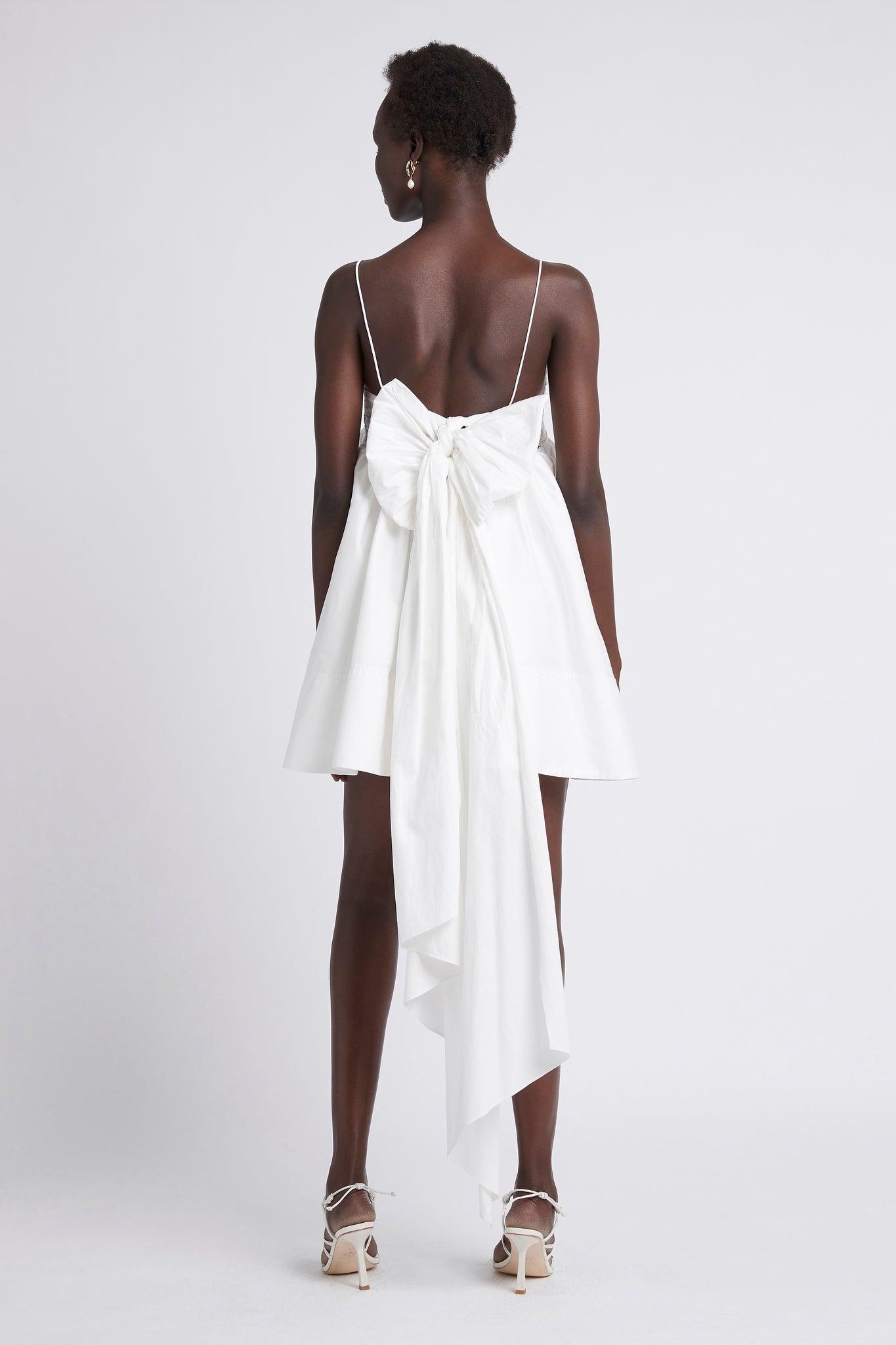 Aje. Cantina Mini Bow Back Dress in White | Lyst