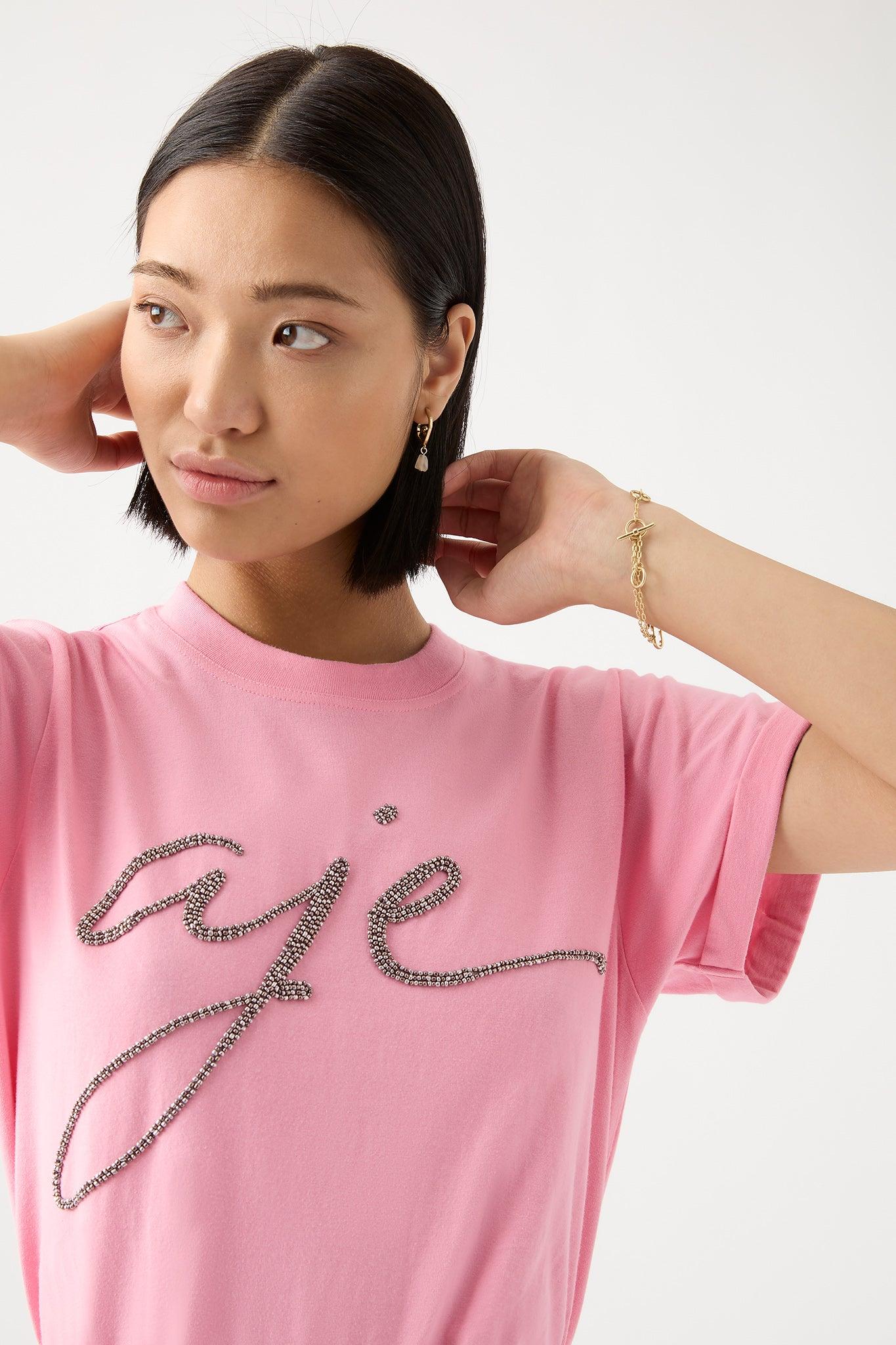 Aje. Pippa Embellished Tee in Pink | Lyst