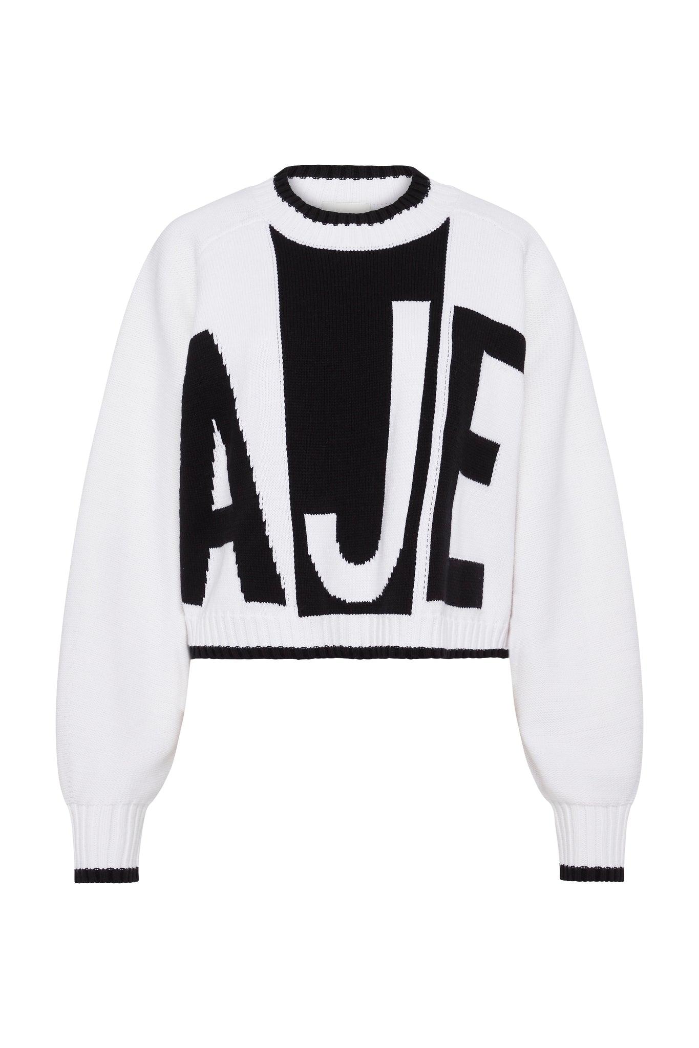 Aje. Cotton Everly Knit Jumper in Black 