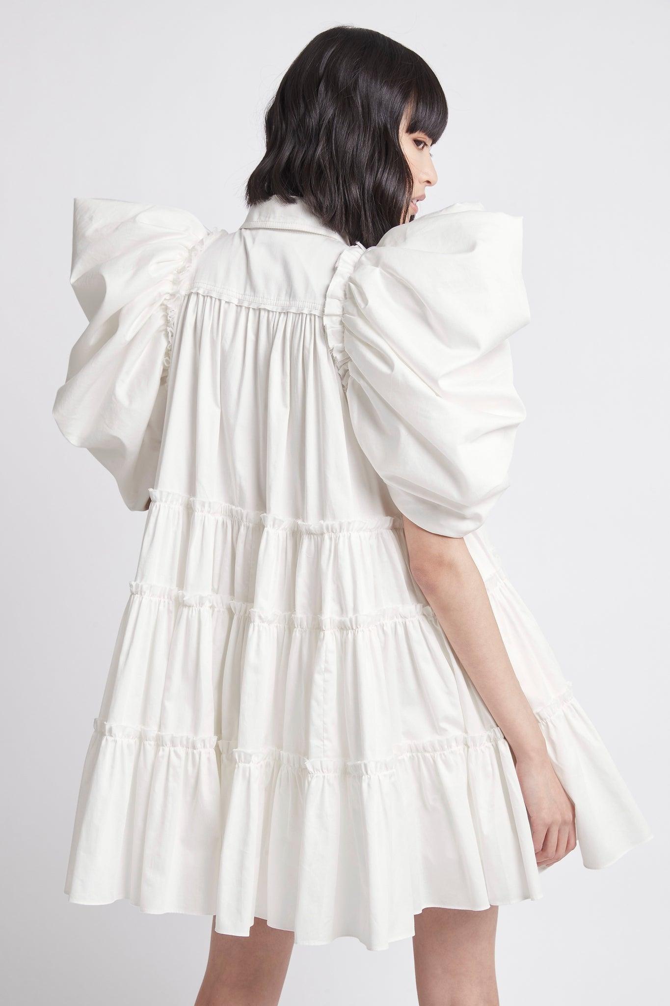 Aje. Cotton Swift Butterfly Sleeve Smock Dress in Ivory (White) | Lyst