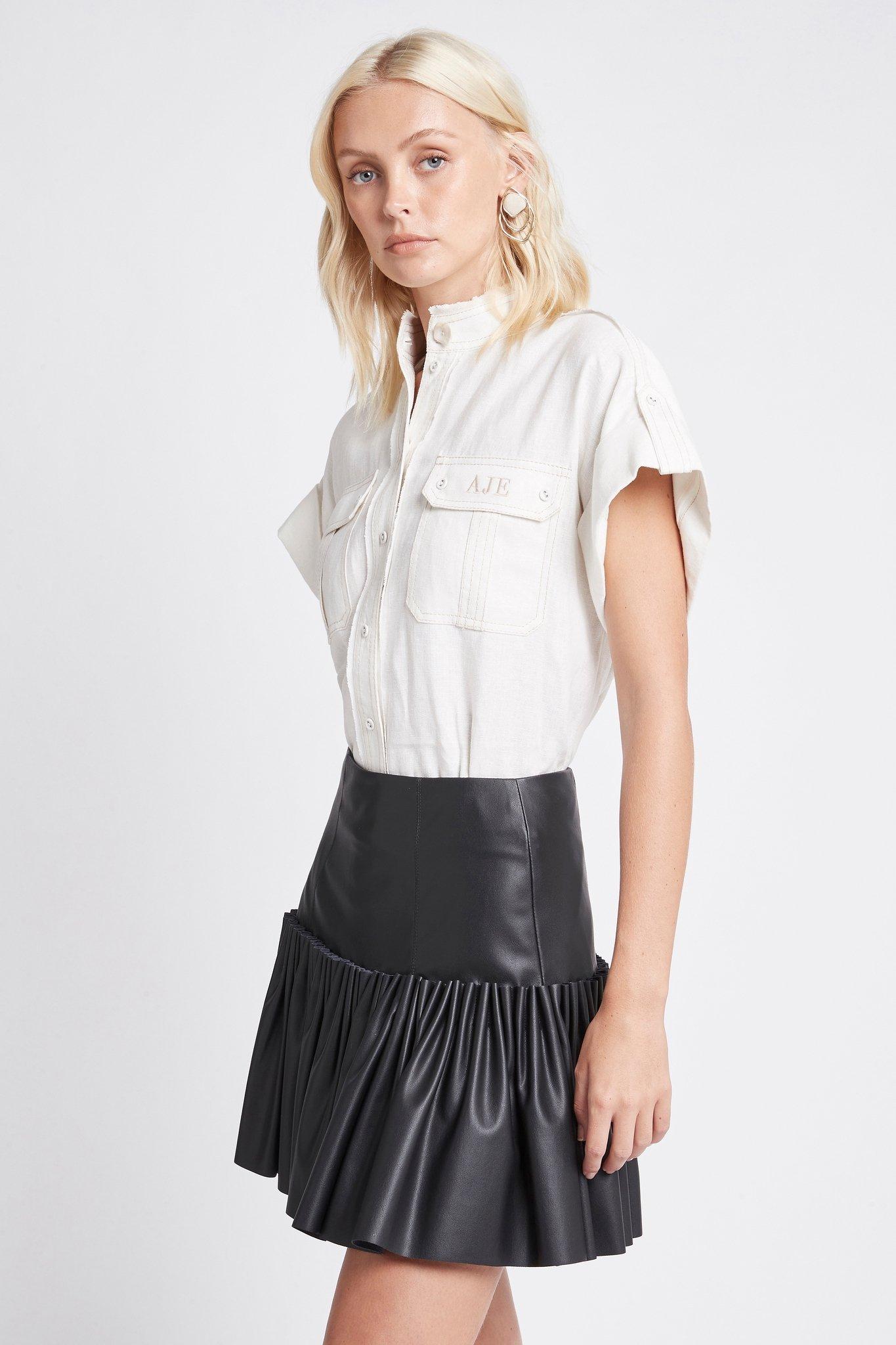 Aje. Linen Apres Shirt in Ivory (White 