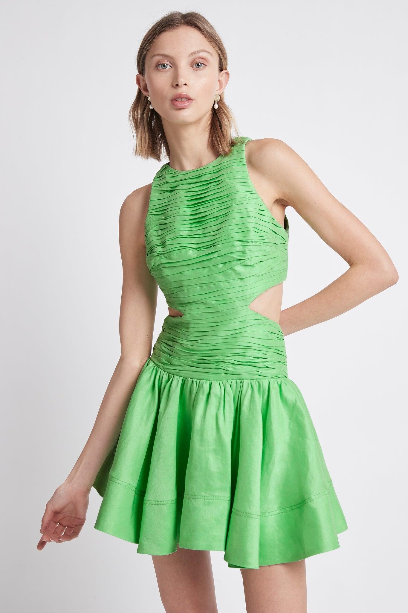 Aje. Introspect Cut Out Mini Dress in Green | Lyst