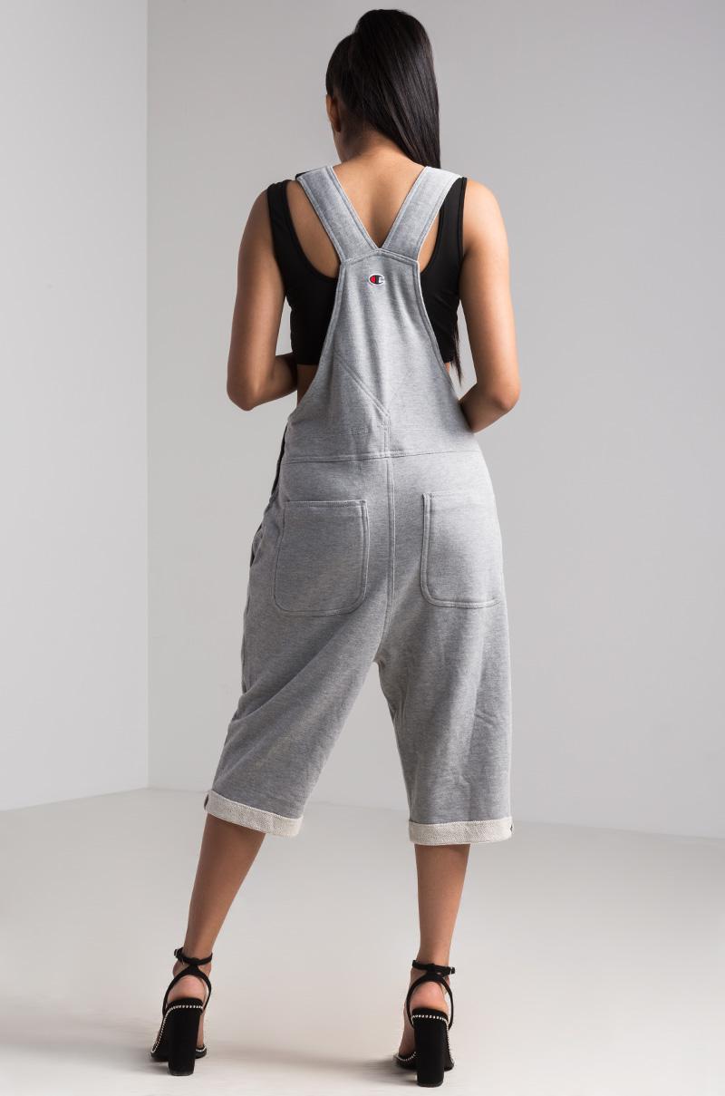Champion Reverse Weave Terry Cotton Short Overalls in Gray | Lyst