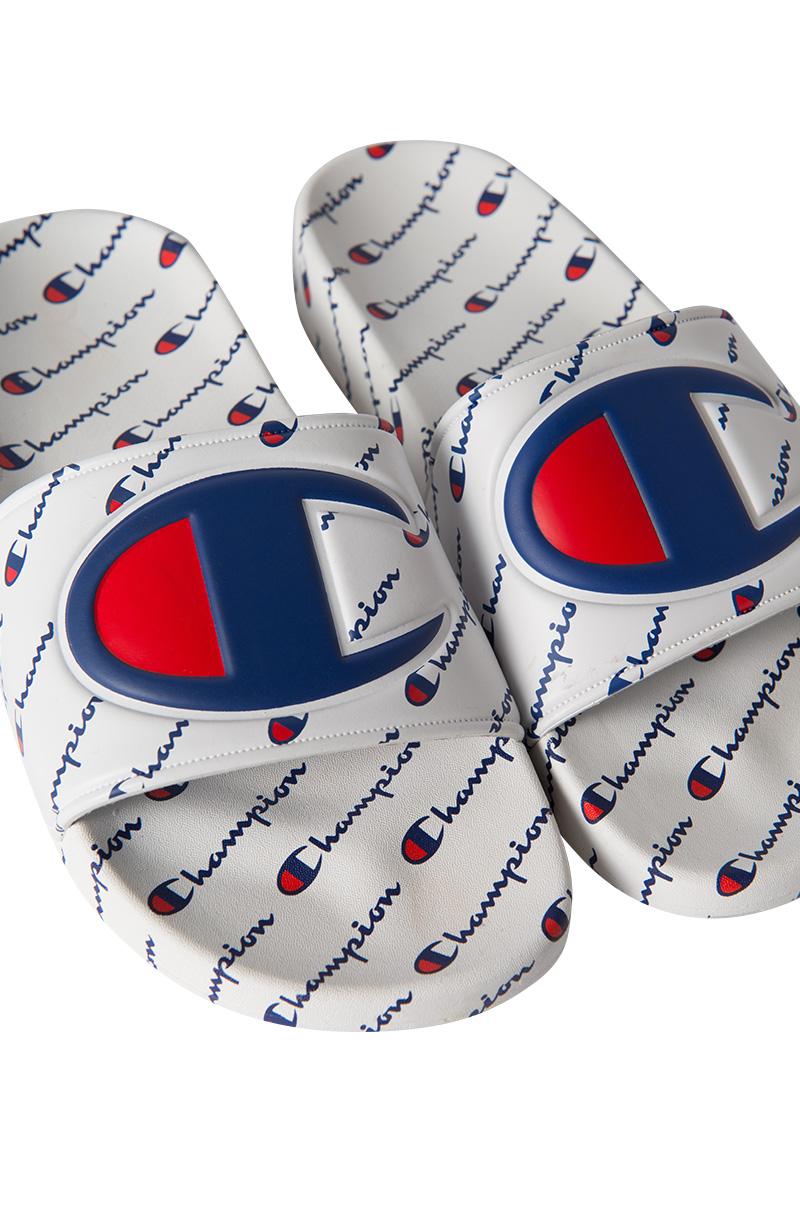 champion ipo repeat white slide sandals