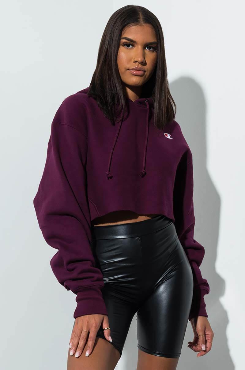 champion reverse weave dark berry hoodie
