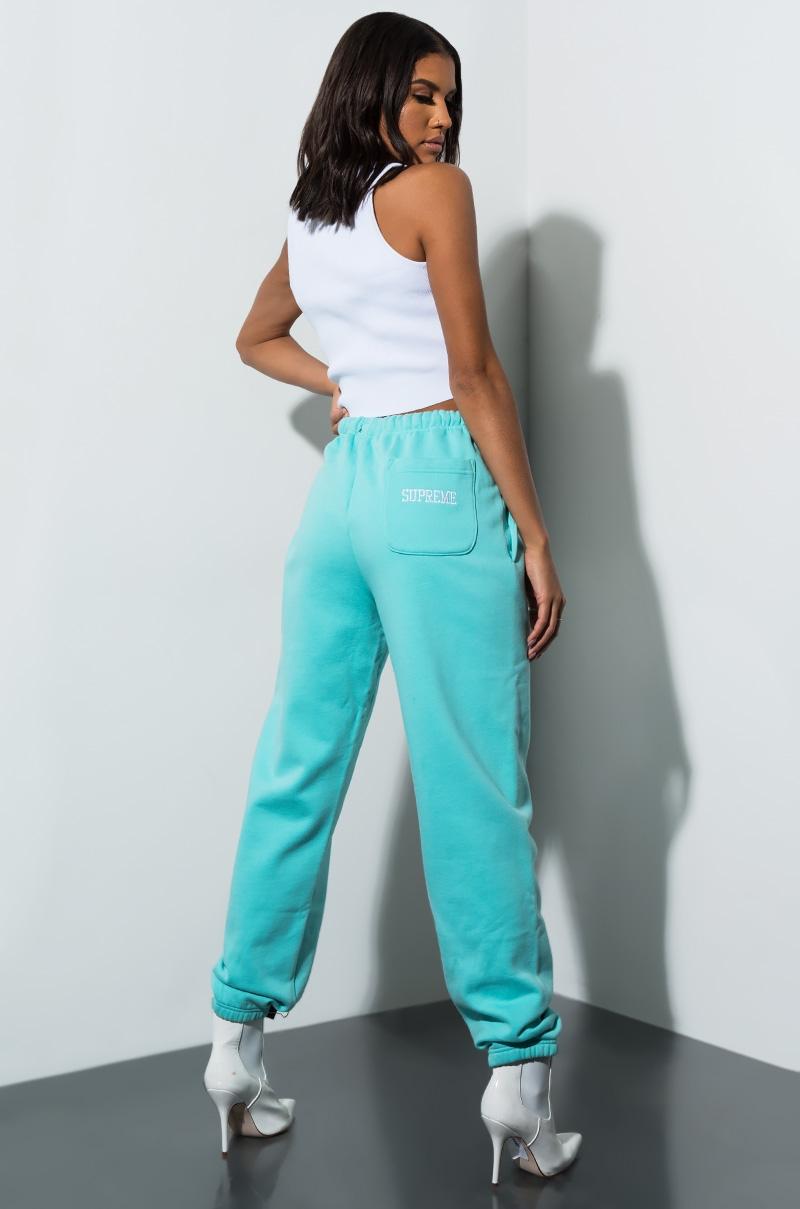 turquoise champion sweatpants