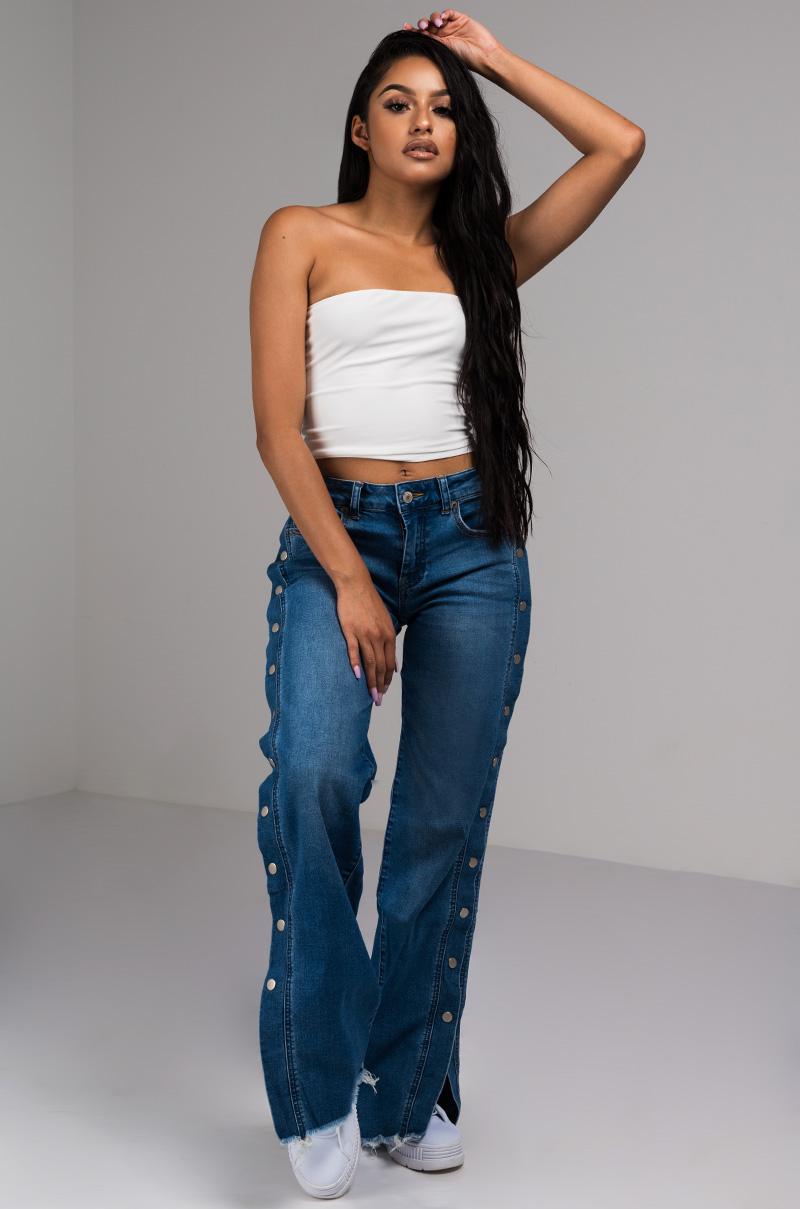 Open Wide Leg Jeans 