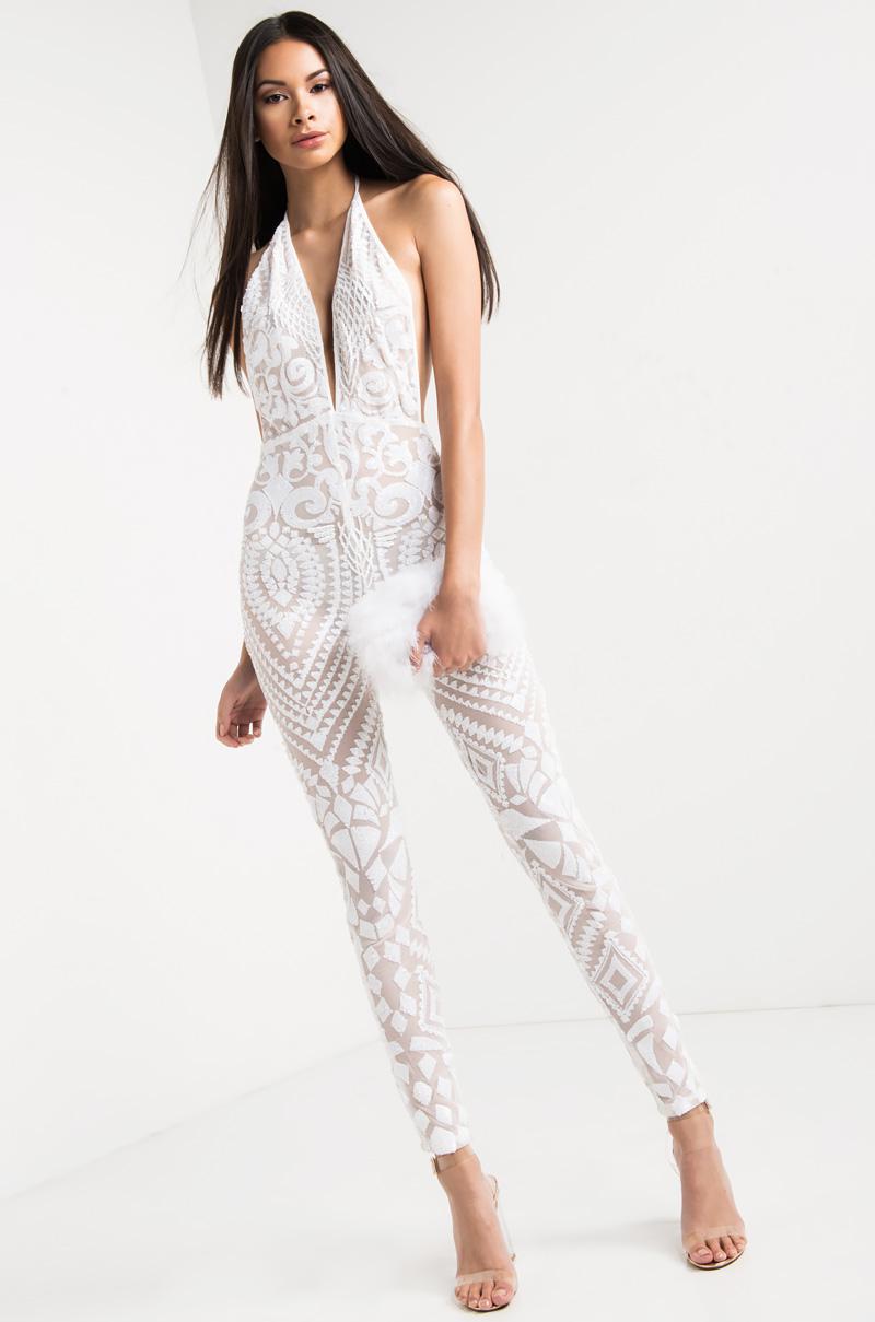 Akira sequin jumpsuit sale