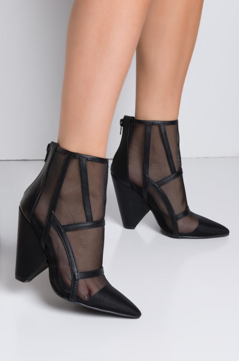 mesh heel booties