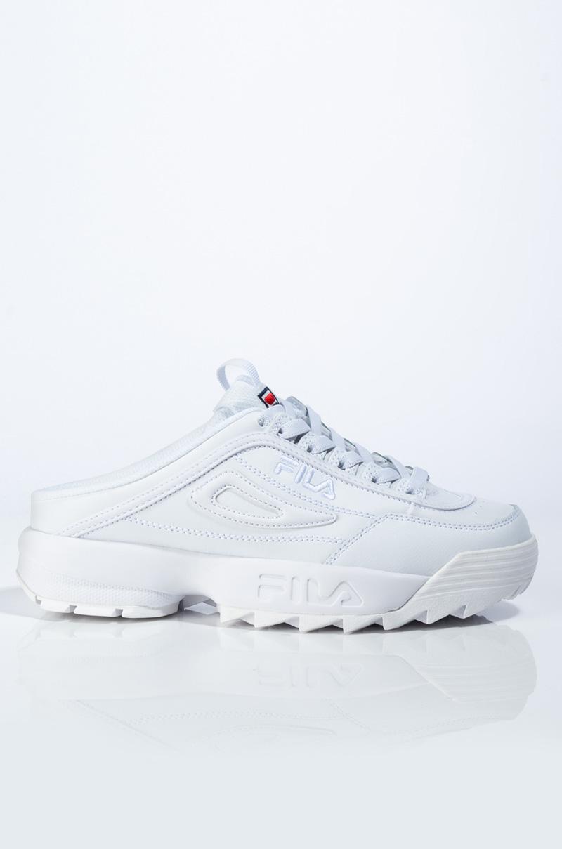 plain white fila shoes