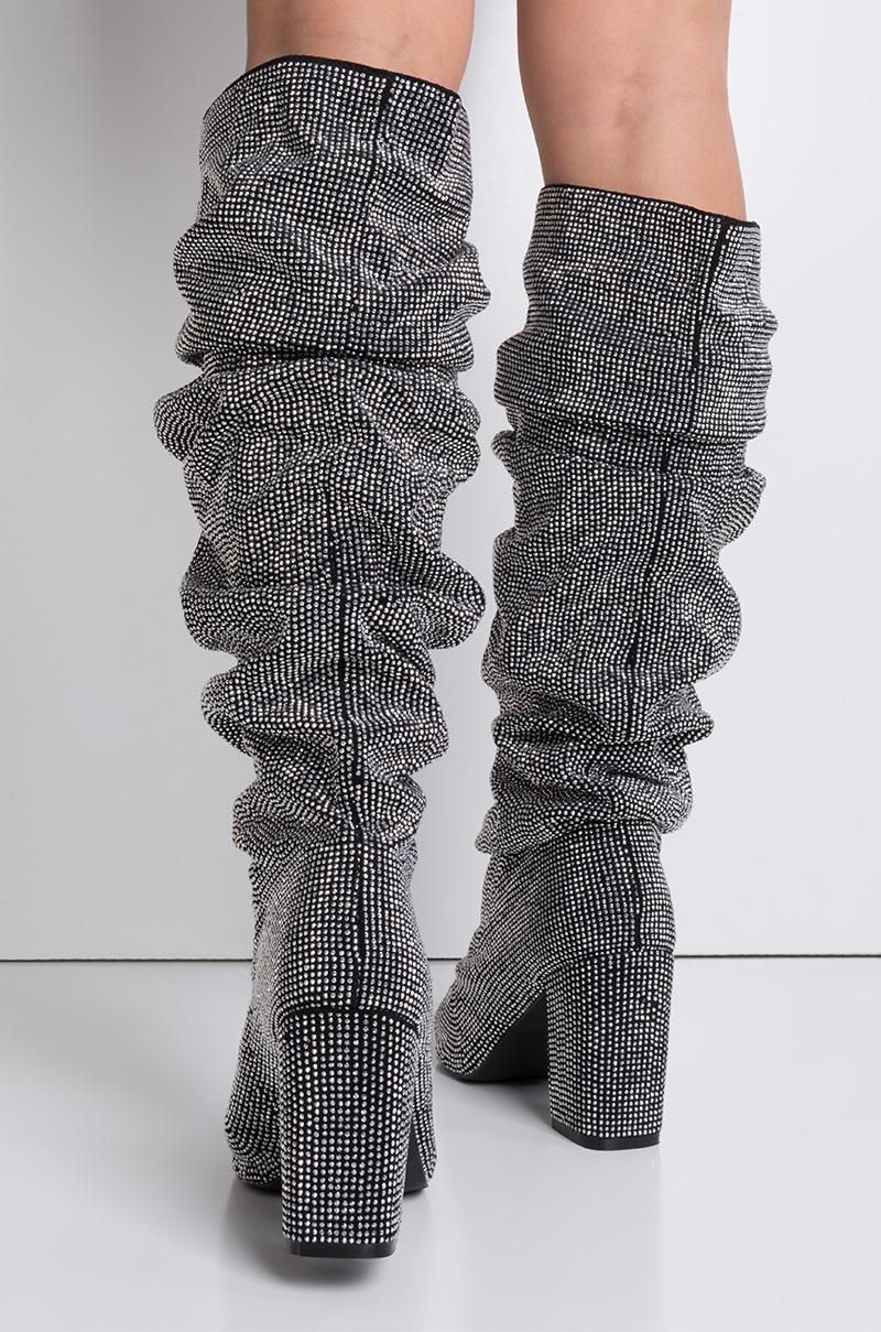 glitter slouch boots