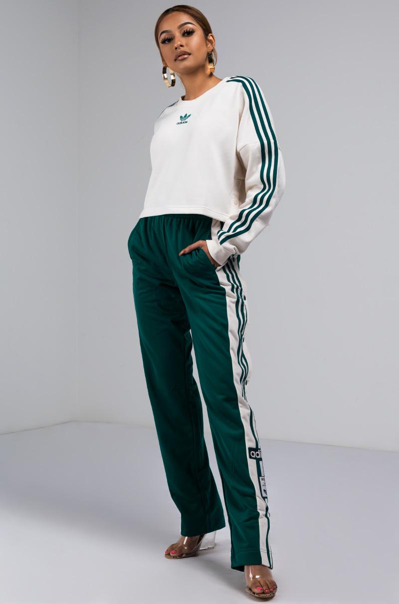 adidas Synthetic Snap Button Track Pants in Green | Lyst