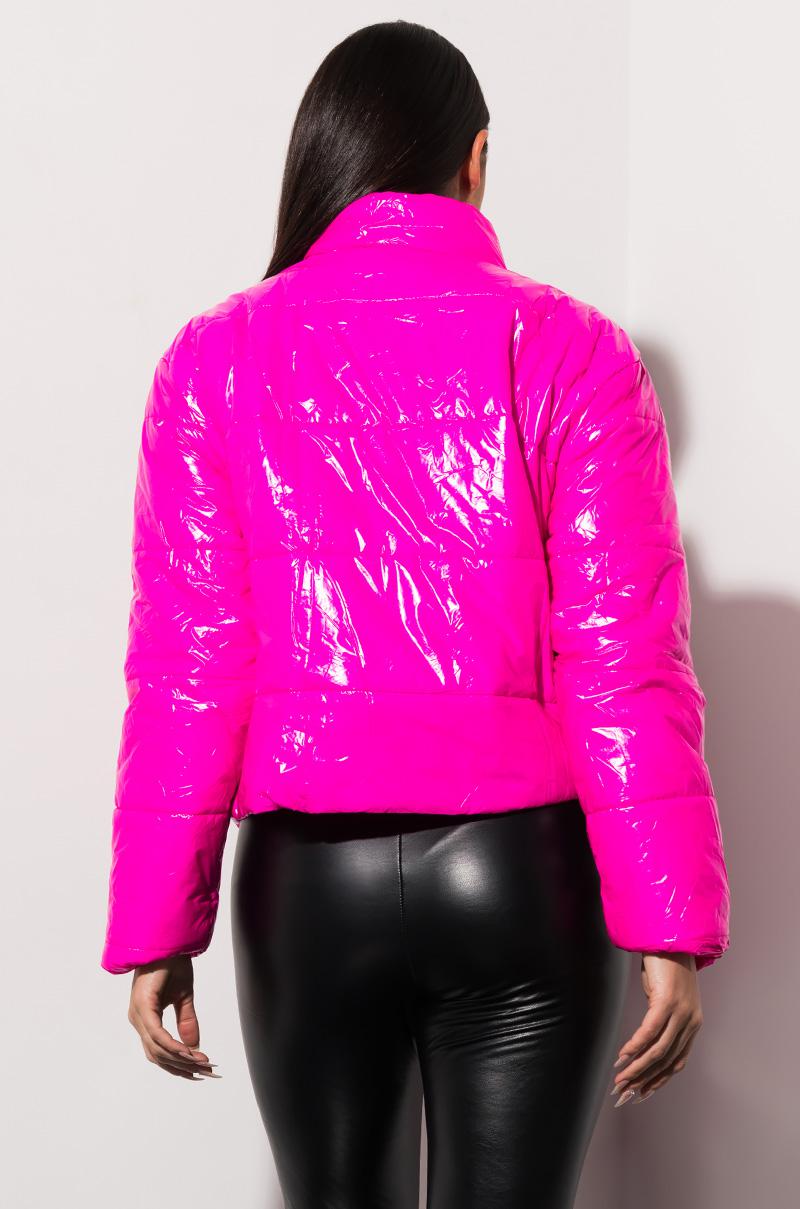 Download AKIRA Denim Rainy Day Schedule Puffer Jacket in Hot Pink ...