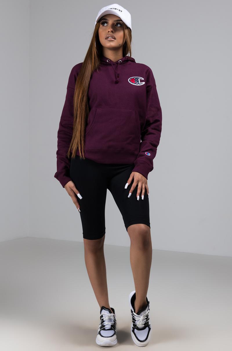 Champion Cotton Womens Reverse Weave Big C Pullover Hoodie in Dark Berry  Purple (Purple) - Lyst