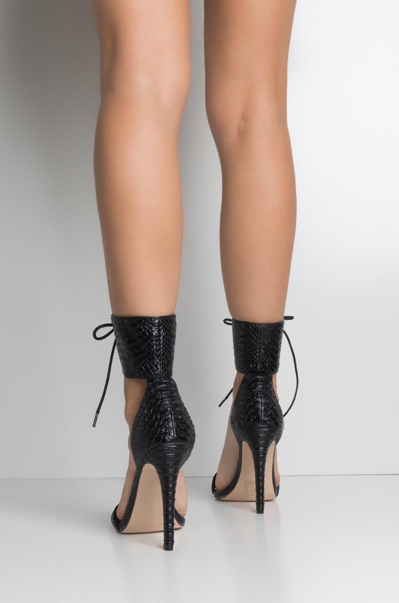 AKIRA Lace Up Corset Ankle Strap Heeled 