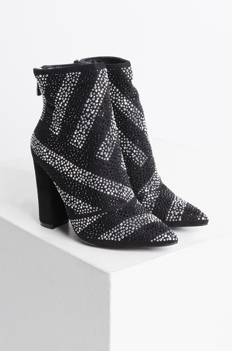 bedazzled ankle boots