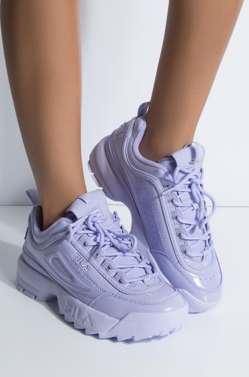 Fila Womens Disruptor Ii Premium Patent Chunky Sneaker In Lilac in Purple -  Lyst