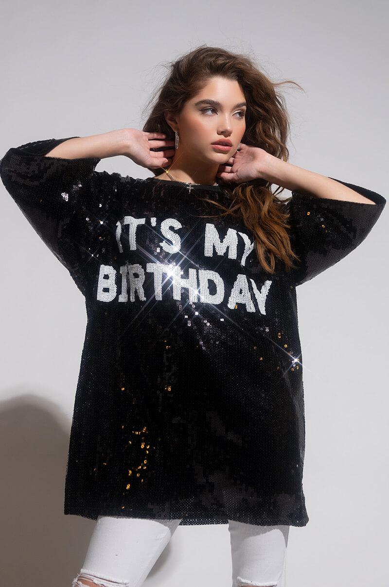 birthday queen sequin dress