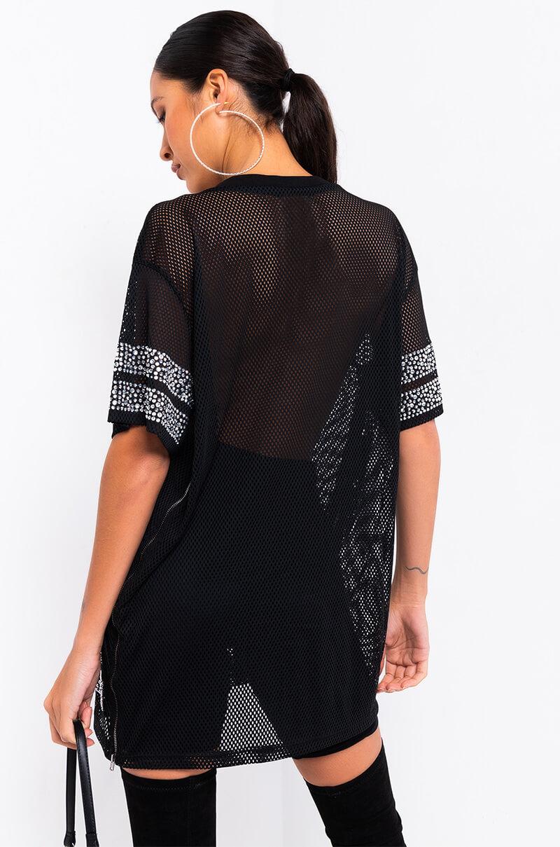 Akira Kikiriki Game Day Short Sleeve Mini Dress In Black Lyst