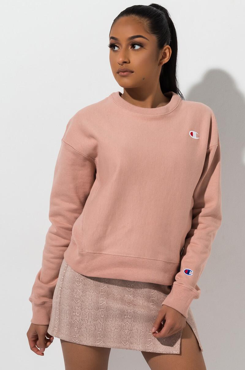 champion reverse weave tan womens hoodie