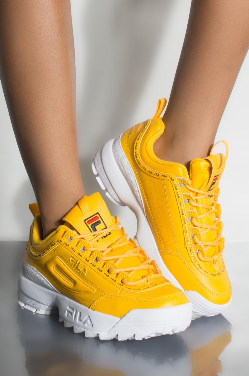 fila yellow disruptor ii premium repeat trainers