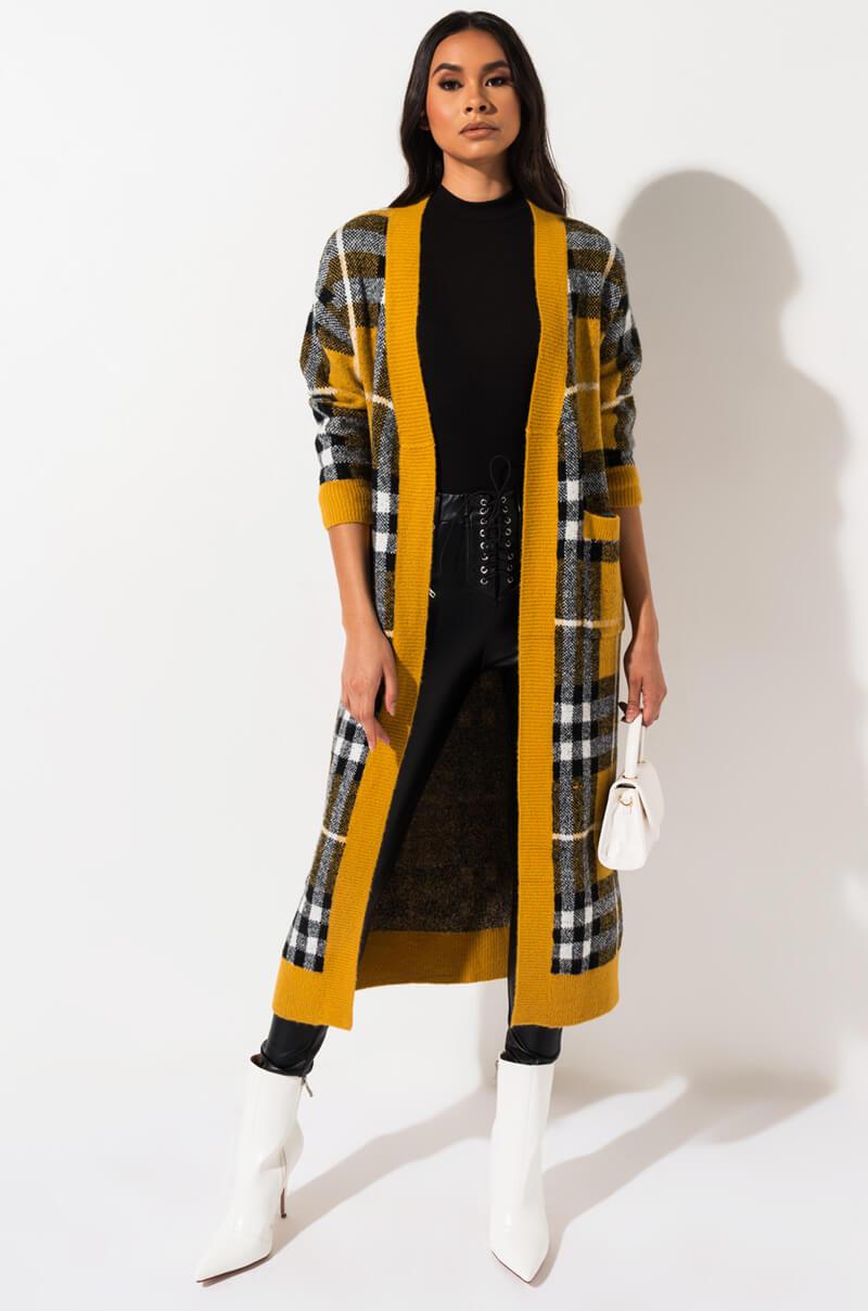 plaid duster cardigan