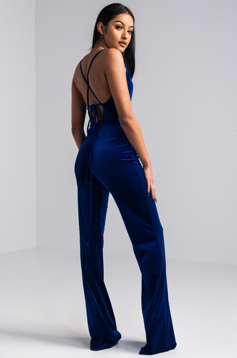 AKIRA Bright Eyes Velvet Jumpsuit in 
