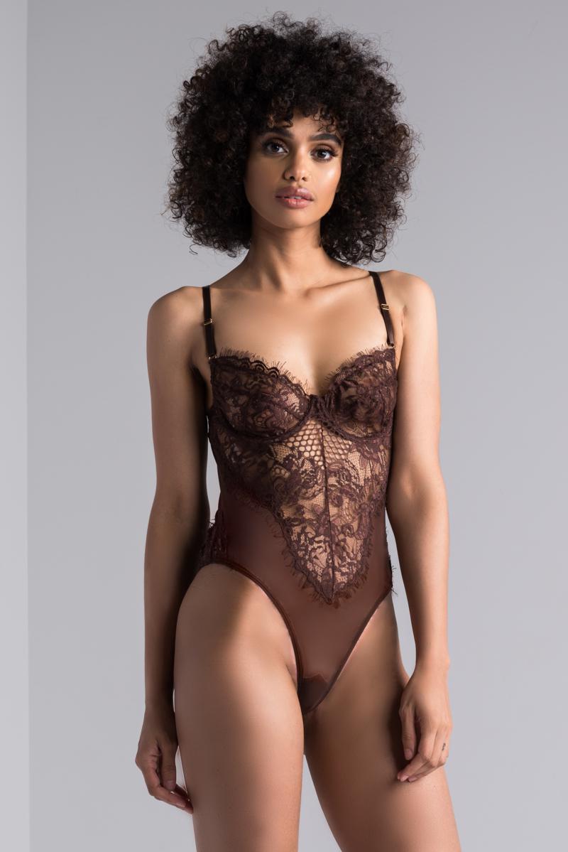 brown lace bodysuit