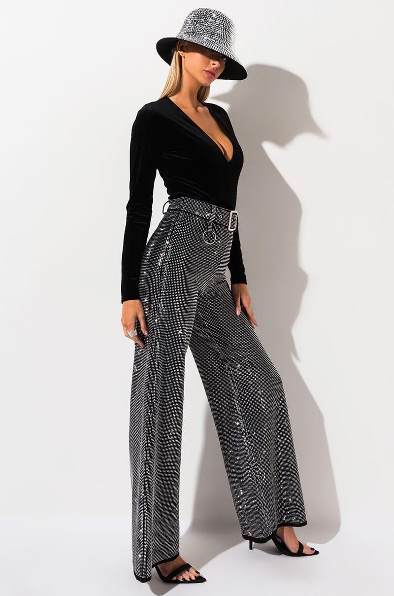 رفض بنية تحتية لتر rhinestone pants 