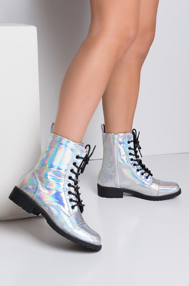 holographic combat boots