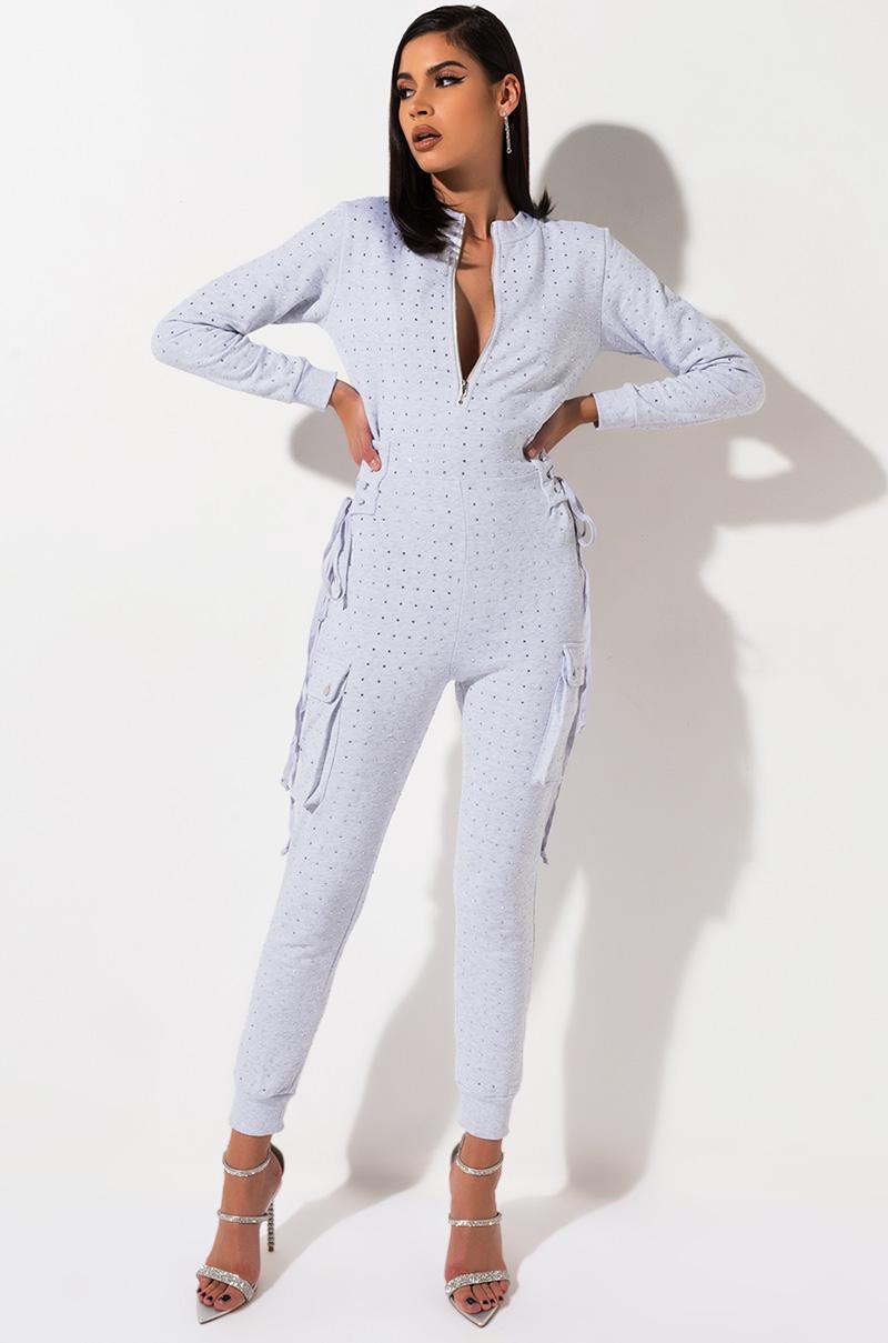 Download AKIRA Cotton Kanga Rhinestone Lace Up Side Sweatshirt ...