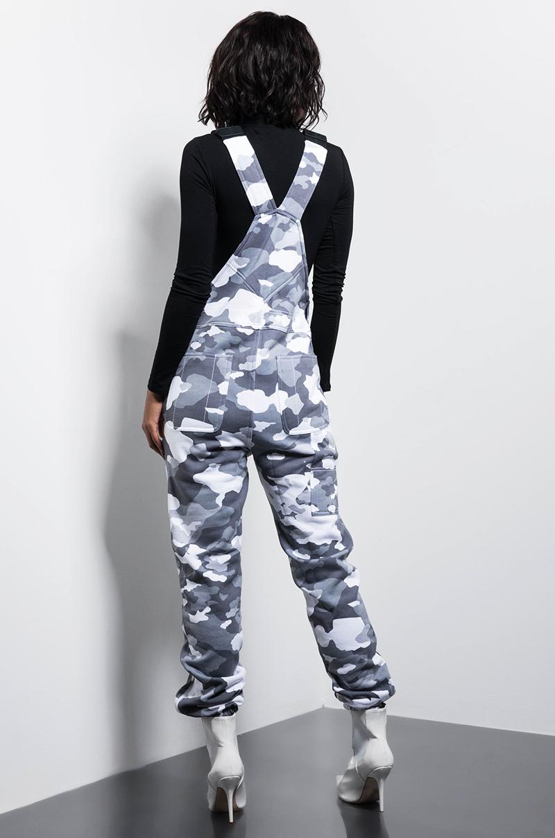 champion white camo fleece overalls