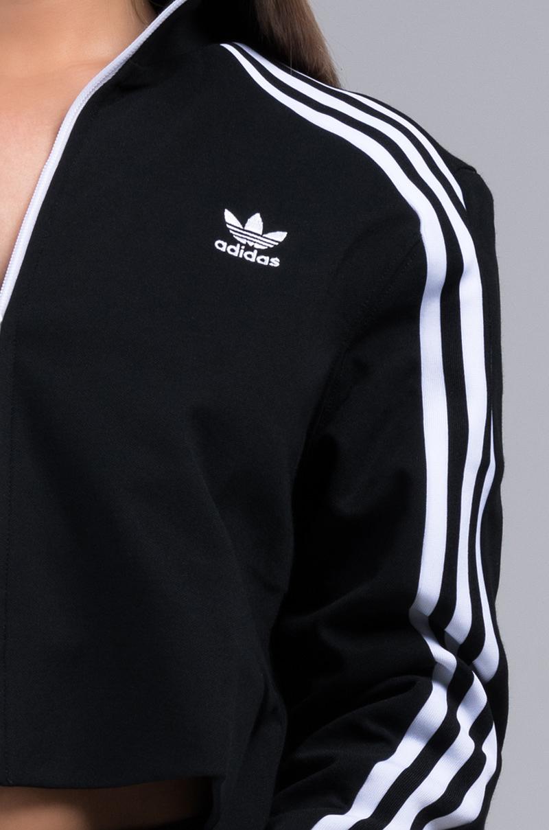 adidas cropped zip up track top