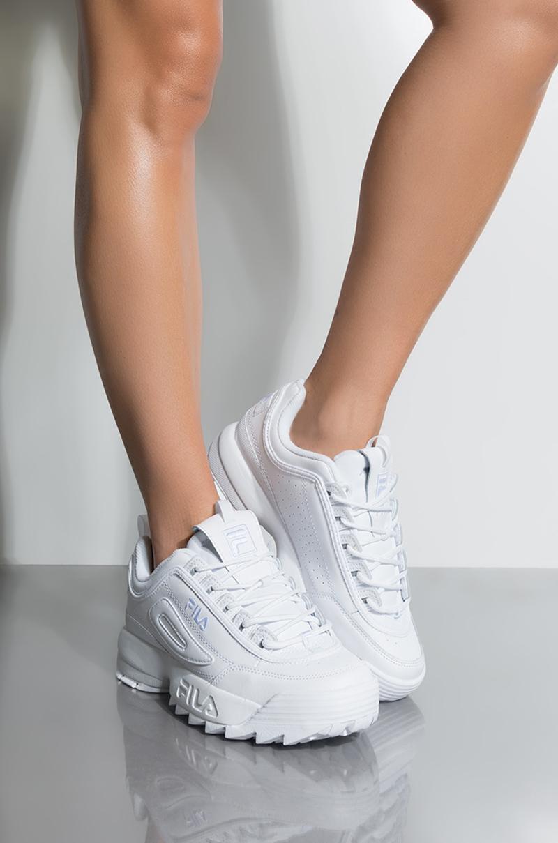 fila womens white disruptor ii premium sneakers