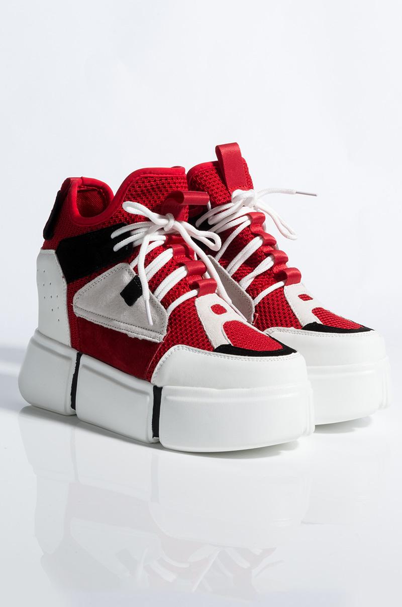 red high top wedge sneakers