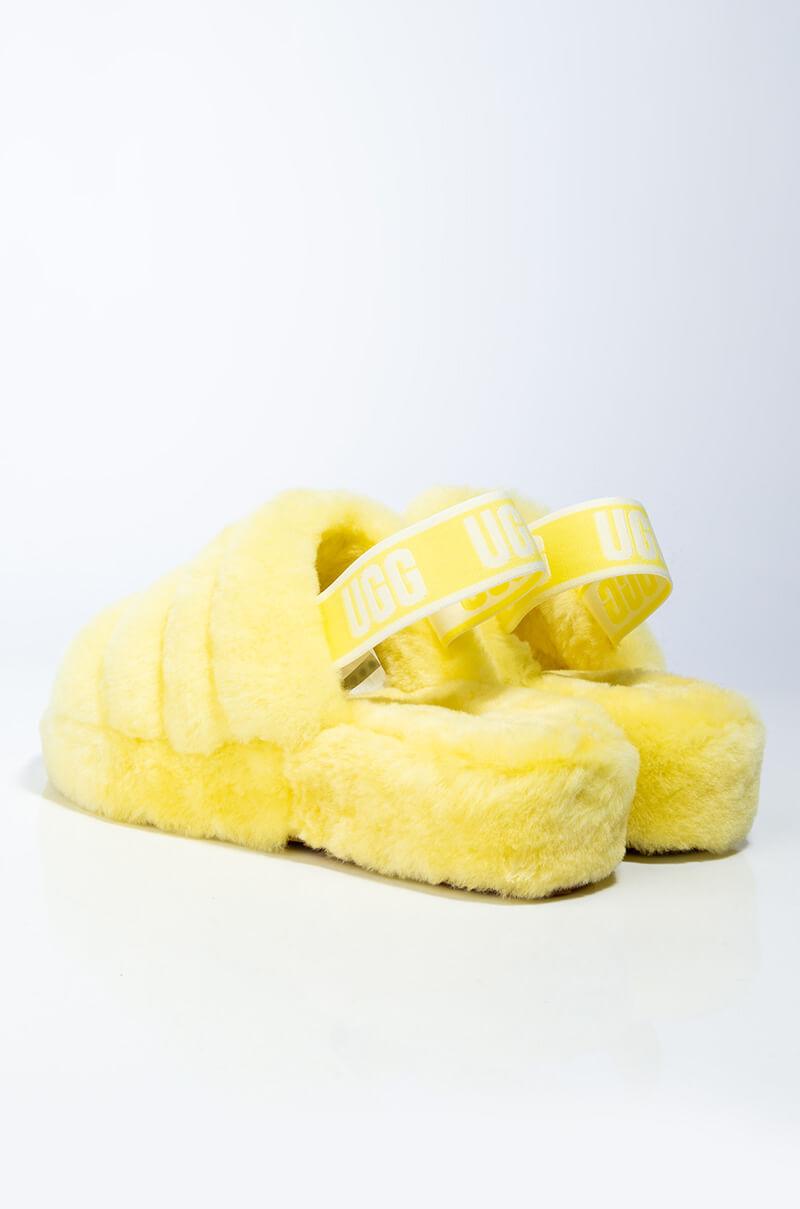 neon yellow ugg slippers